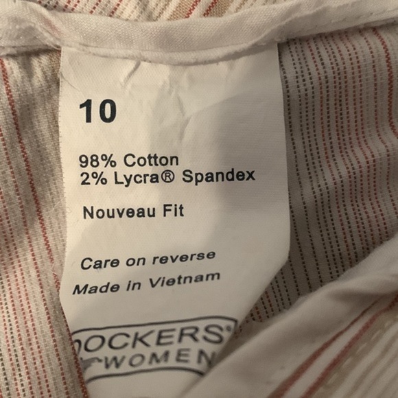 Dockers Bermuda Shorts Ladies 10 Pink & Gray Striped Nouveau Fit Cotton Spandex - Picture 7 of 9